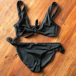 black tie front bikini